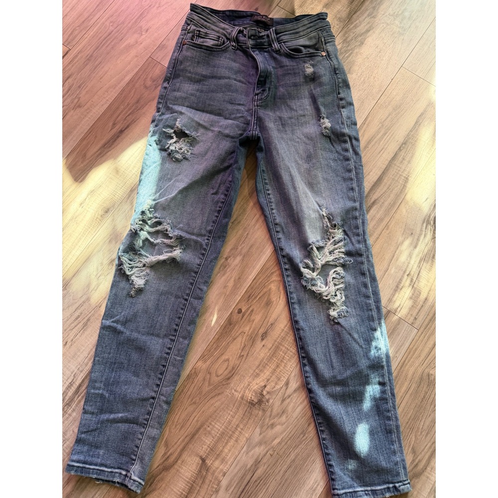 Judy Blue Los Angeles Boyfriend Fit Distressed Jeans Medium Wash Size 3/26